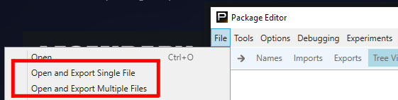 file menu options